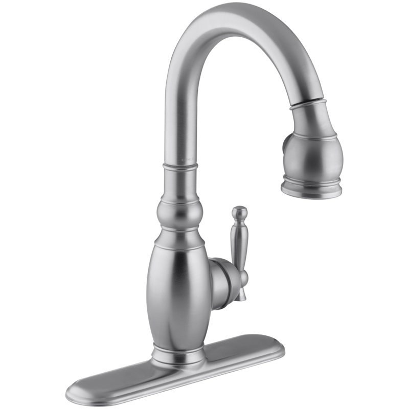 Robinet de bar rétractable Vinnata® avec MasterClean ™, Chrome brossé