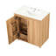 Lavabo de meuble-lavabo 30 po, charisme naturel. Bois massif et matériaux. Bassin en céramique. Tablette réglable. Armoire fonctionnelle avec deux portes et espace de rangement avec tablettes, Aura. Structure.