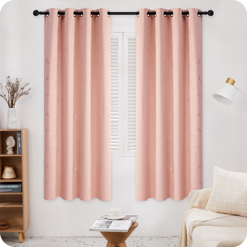 Radmilla Blackout Curtain Pair, 46cm Width x 183cm Drop, Coral Pink