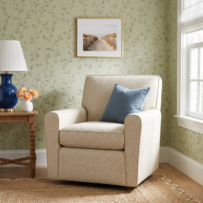 Mikeno 32" Wide Swivel Armchair, Madaket 10 Beige