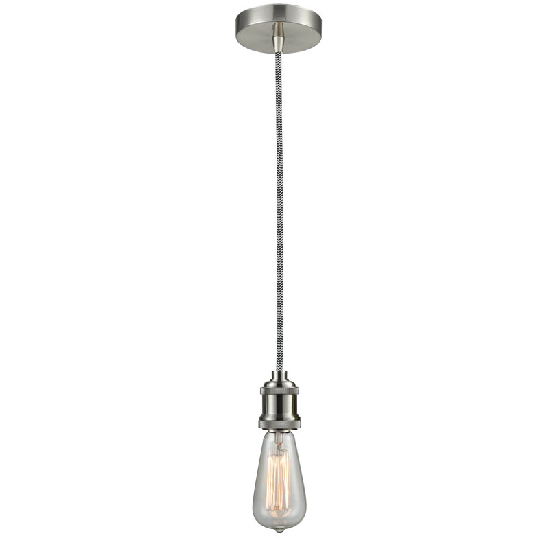 Luminaire suspendu à 1 lumière Waterville, Nickel satiné