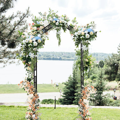 Black Metal Garden Arch With Adjustable 42.52'' - 78.15'' Width To Make Captivating Arch, Width, Outdoor For Gleam Presentation