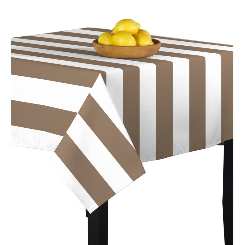 Arrol Khaki Cabana Stripe Tablecloth, 90" x 90"