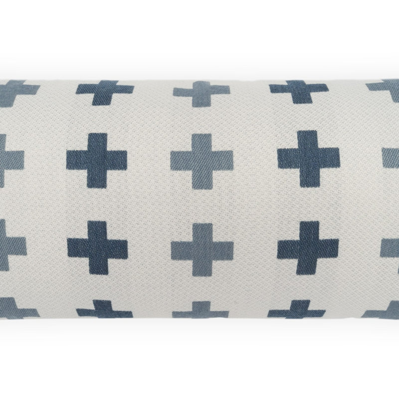 Mastix Indoor/Outdoor Pillow Cover & Insert, Rectangle 12"H x 24"W, Indigo
