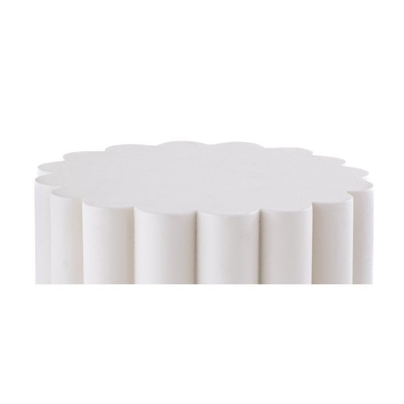 Tabouret en fer blanc et beige