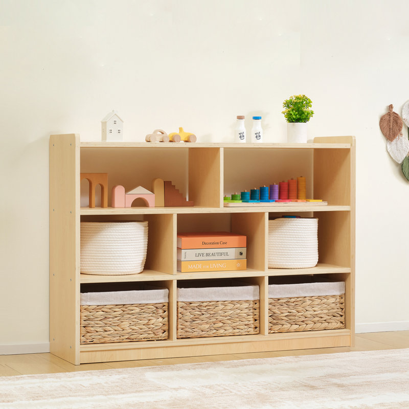 Montessori Book Shelf And Toy Storage, 8 Compartment 31.5"H X 44.6"W X 11.7"D