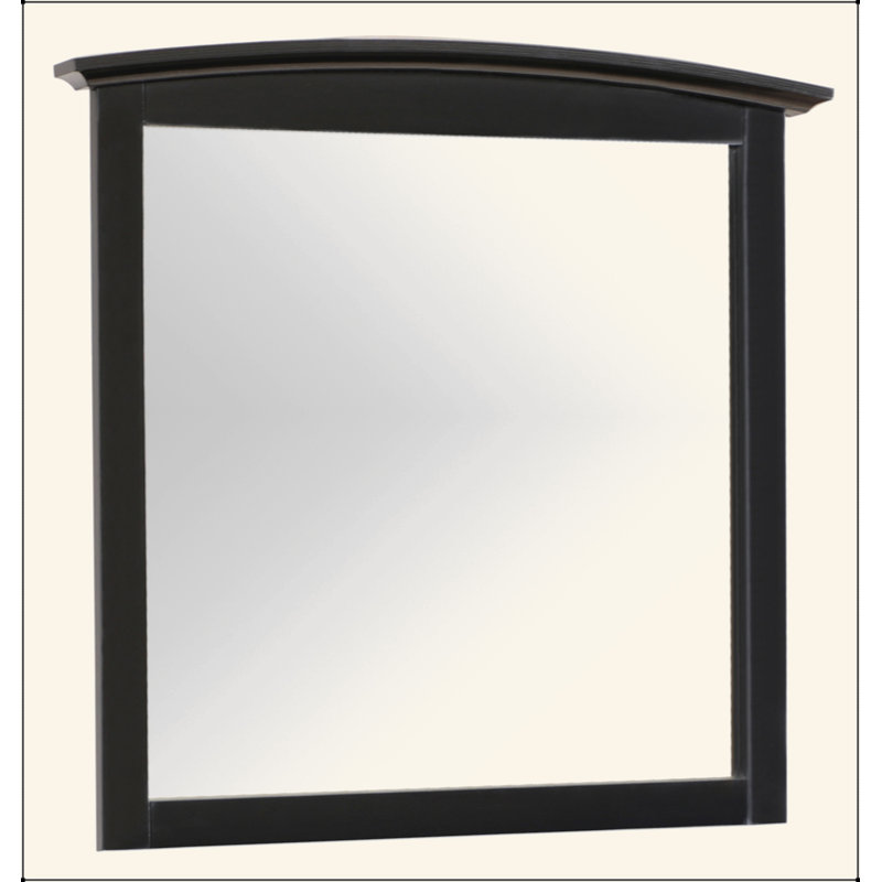 Sleek Black Casual-Style Wall Mirror