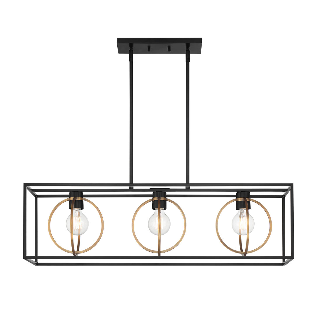 Sayonara 3 - Light Matte Black Kitchen Island Pendant Gracie Oaks