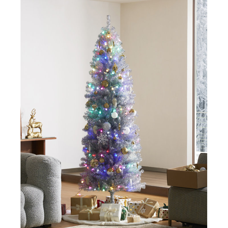 Arbre de Noël artificiel 7,5 Pencil Silver