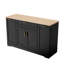Buffet de rangement multifonctionnel noir avec support coulissant à 3 niveaux, tablettes réglables pour articles variés, structure, table de salle à manger extensible à tiroir lisse et espaces de vie inclus, noir, 180 portes-130040515