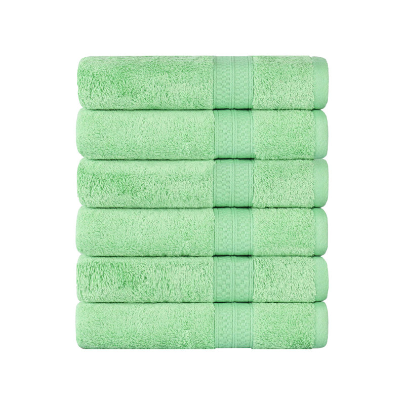 Nolhan 60% Cotton and 40% Rayon from Bamboo Hand Towel Set, Spring Green