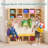 Wall-Mounted Classroom Storage Cabinet with Bench, Compartment Storage Cabinet with Storage Seat