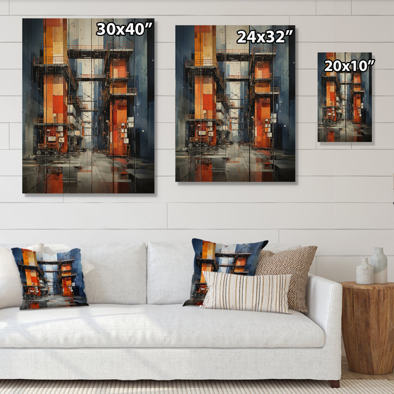 Port Symphonie industrielle sur bois, H 32 po x l 24 po x P 0,78 po