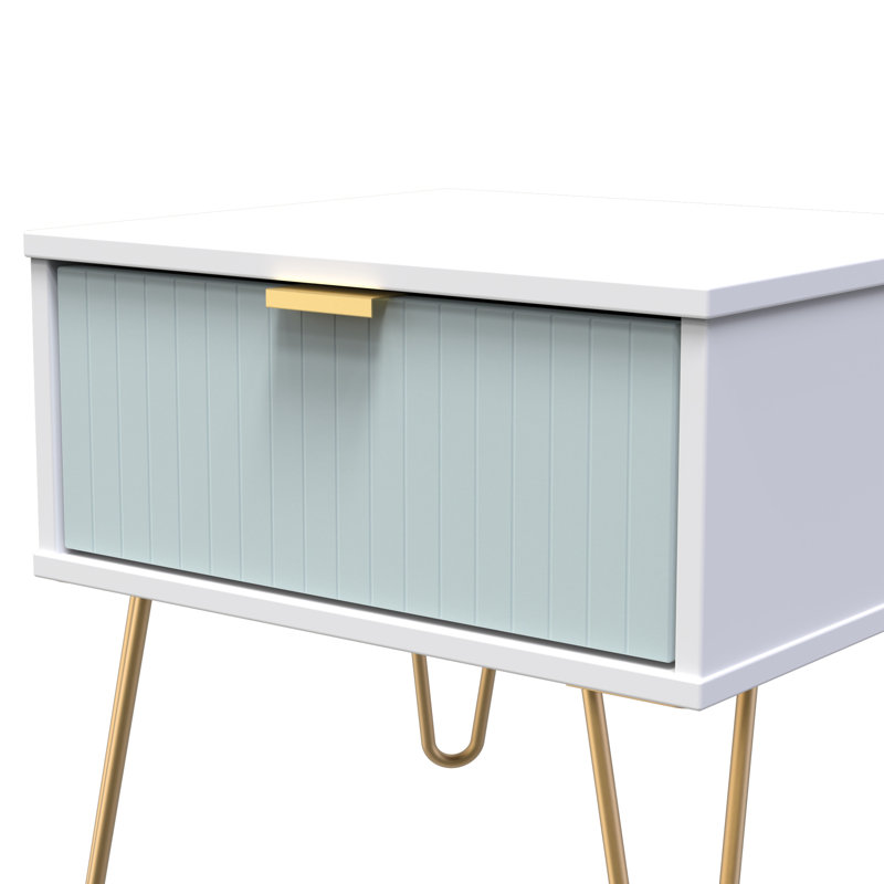 Beranda 45cm W Manufactured Wood Bedside Table, Duck/White