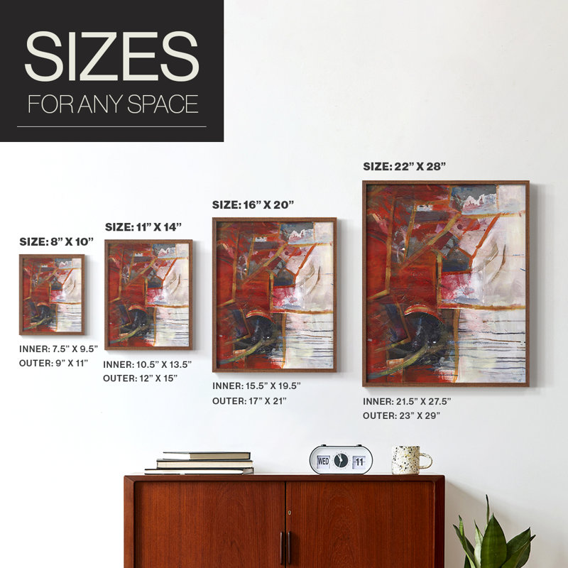 City Life IV Framed Print - Solid Wood, 28" H x 22" W, Brown