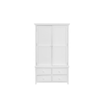 TOPMAX Grand garde-manger autoportant en bois, avec 8 portes, 3 tablettes réglables, 7 tiroirs et 8 casiers à bouteilles, blanc