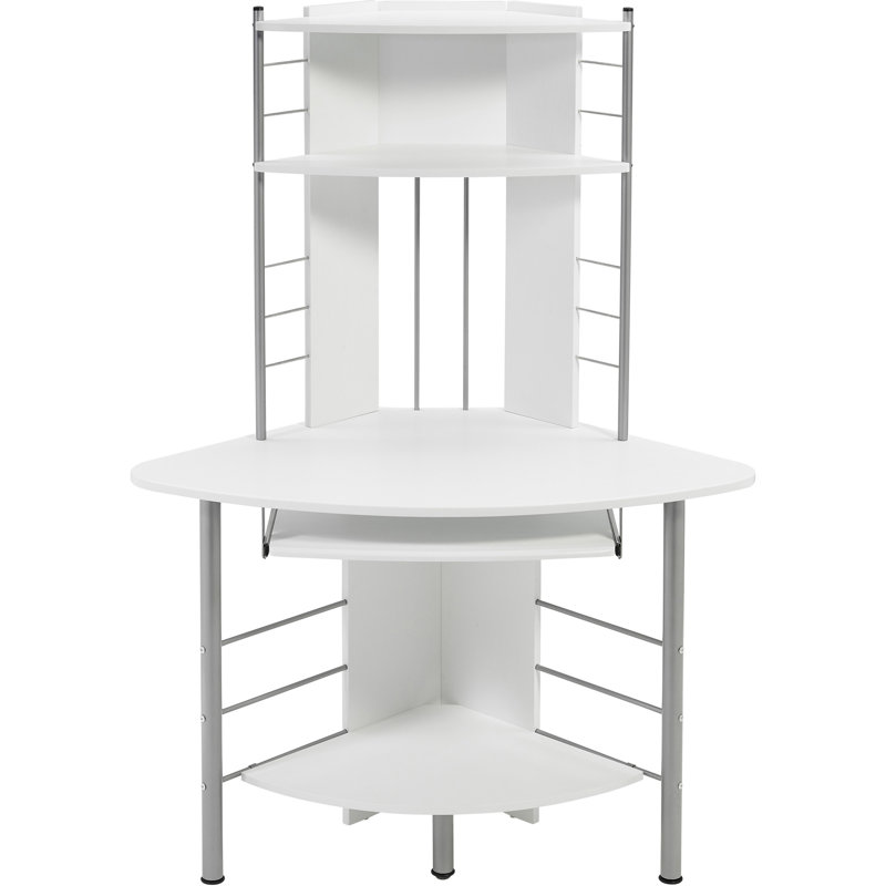Tunney Steel Computer Desk, White Woodgrain