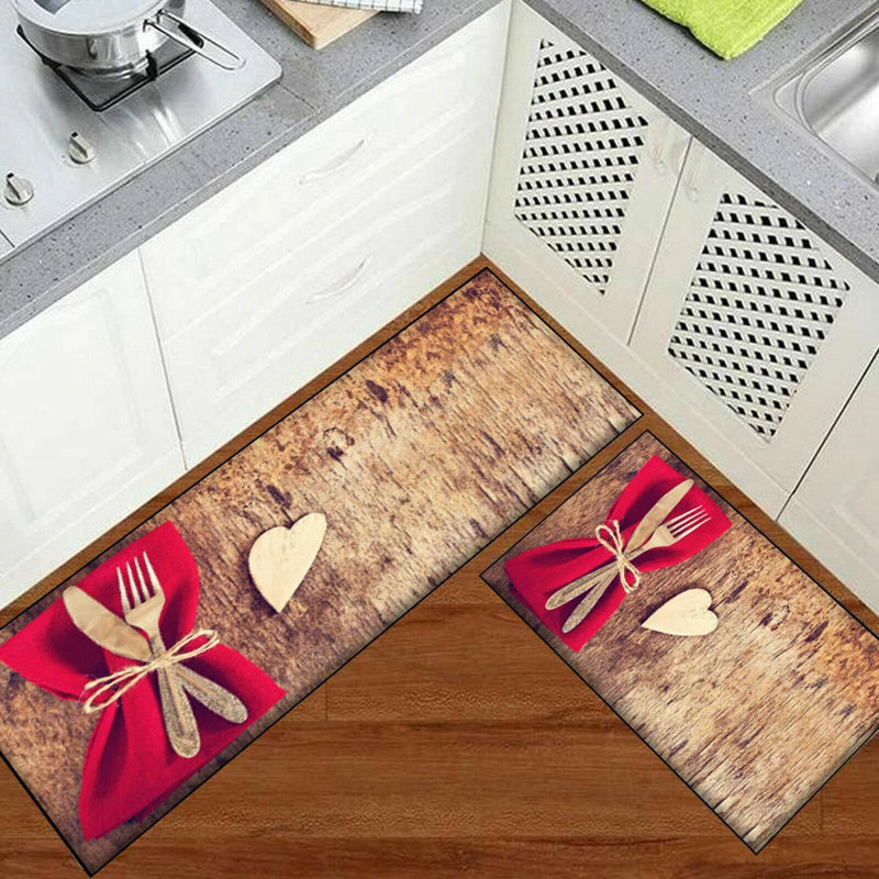 3D Fruit Kitchen Mat – Washable Non-Slip Runner Rug – Door Mat with Rubber Backing – Polypropylene, 50cm W x 70cm L