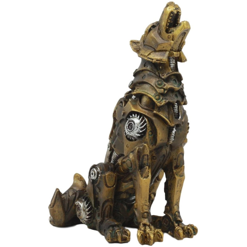 Figurine loup hurlant Denizen of Twilight Steampunk