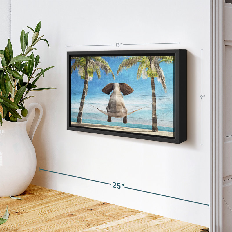 "Art mural en bois d'éléphant tropical", H 9 po x l 13 po