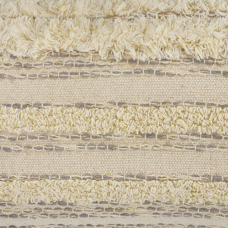 Hand-Woven Cream and Gray Organic Cotton Pillow Cover