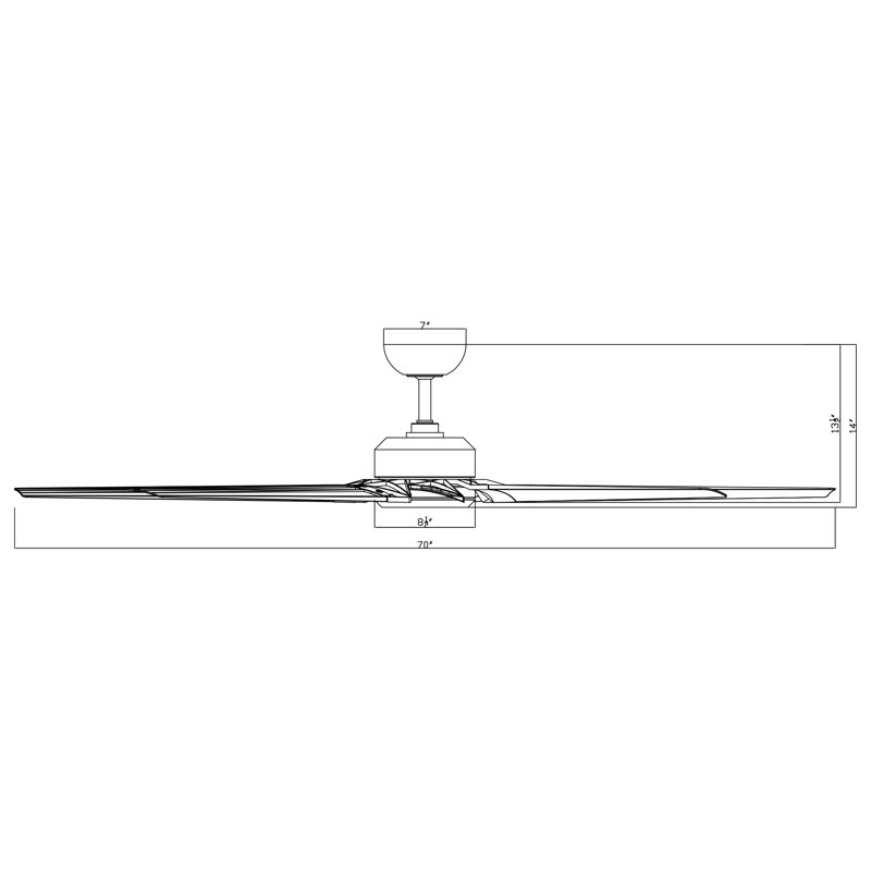 Roboto XL Indoor/Outdoor 8-Blade Smart Ceiling Fan 70" and Remote Control Included, Works With Alexa and iOS / Android App
