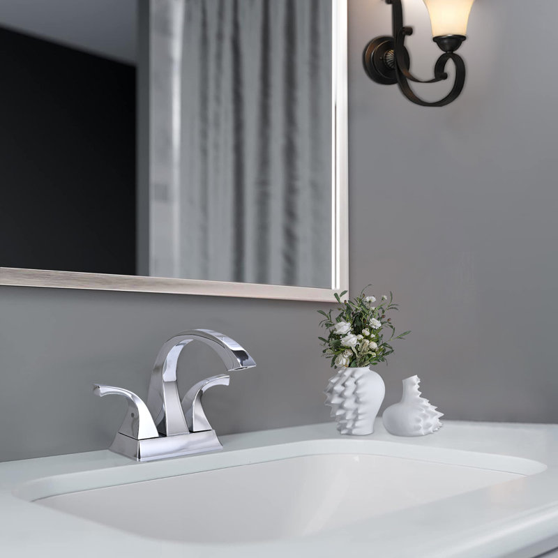 Centerset 2-handle Bathroom Faucet with Drain Assembly,  Chrome