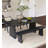 Wabi-sabi Style Rectangular Black All-solid Wood Dining Table with a Large Solid Log Board-1593697344