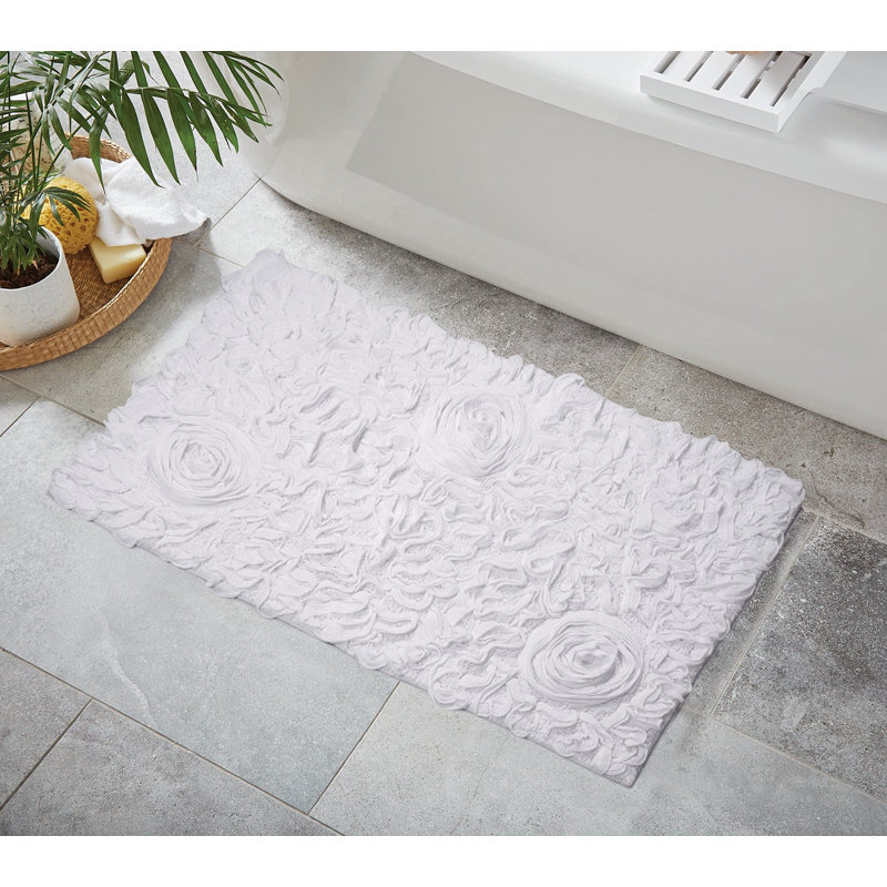 Skak Cotton Bath Rug, 21" W x 34" L, Green