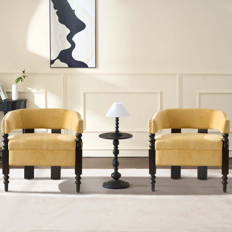 Fauteuil Barrel, Jaune