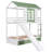 Twin Over Twin Size House Bunk Bed With Convertible Slide And Trundle, White+Green