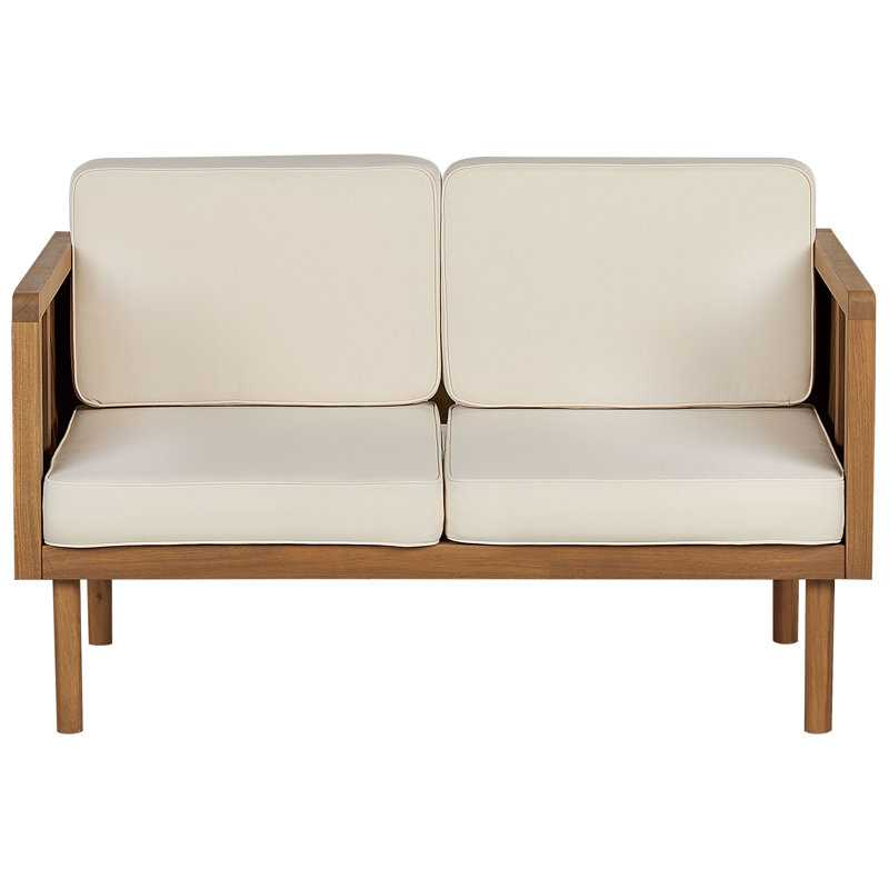 Welara 122 cm W Acacia Solid Wood Outdoor Sofa with Cushions