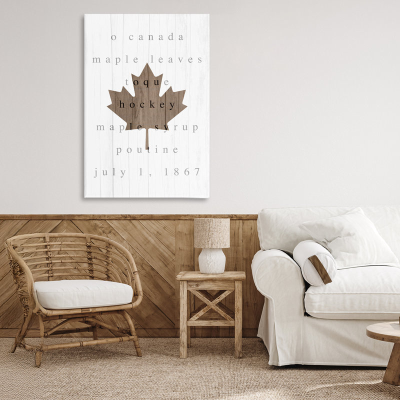 Toile feuille d'érable Canada Histoire, design par Lil 'Rue, H 30 po x l 20 po