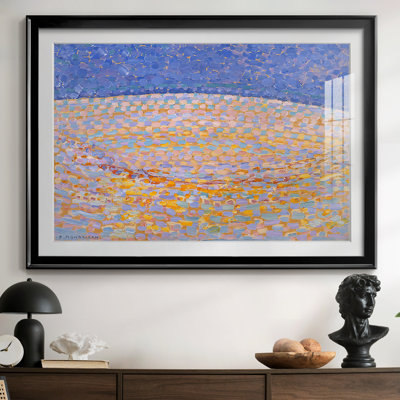 Pointillist Dune Study (Dune II) - Piet Mondrian - reproduction encadrée avec passe-partout et verre - 1909
