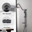 Ensemble de douche bronze huilé avec pomme de pluie 8 po et système de fixation murale 5 jets réglable