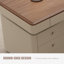 Bureau rectangulaire à 6 tiroirs brun noisette + beige massif + bois manufacturé-318559550-318559544