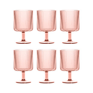 Retro Vintage Drinking Glasses - 15.5 oz - Colored Tumblers - Tempered Glass