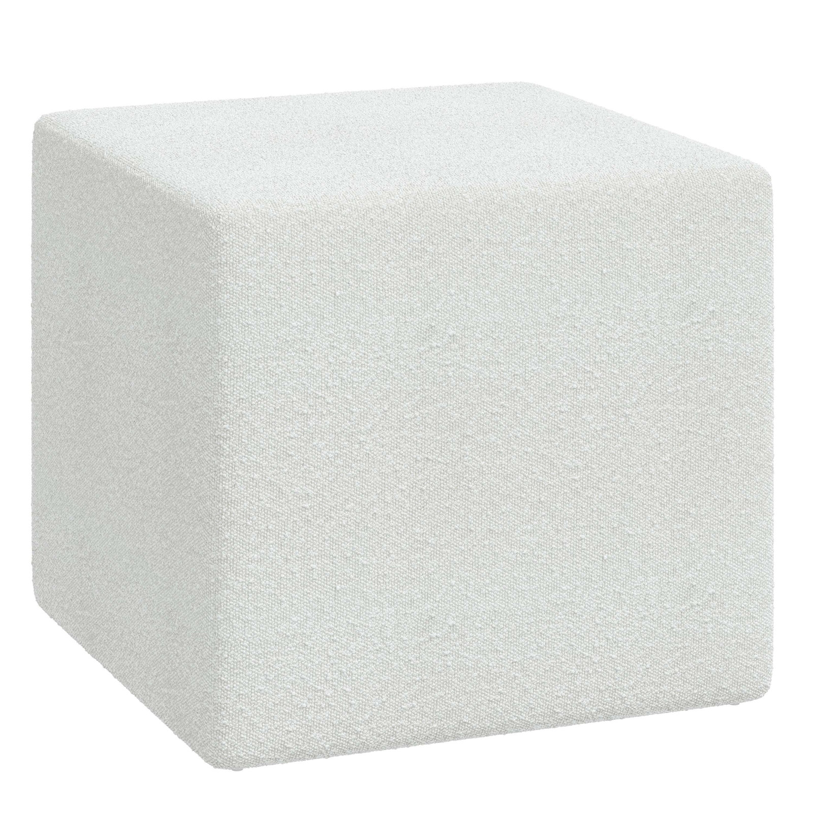 Bence Upholstered Ottoman, Classic Ivory Boucle