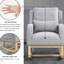 Fauteuil berçant à haut dossier gris avec espace de rangement supplémentaire au design moderne