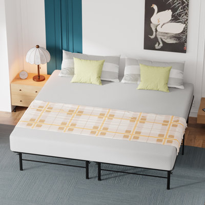 Bed Frame Folding Metal Platform Bed Frame Sturdy Steel Construction Bed Frame Modern Steel Platform Bed Frame With No Box Spring Needed For Home Bedroom Living Room Guest House