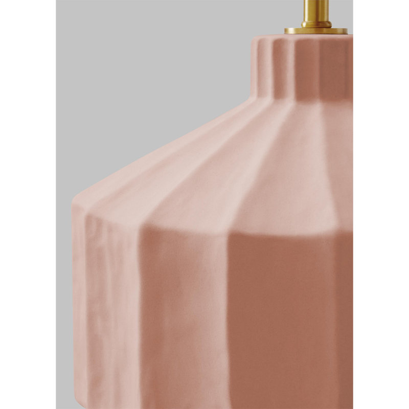Leesa Ceramic Table Lamp, Dusty Rose, 16.5" H x 15" W x 15" D
