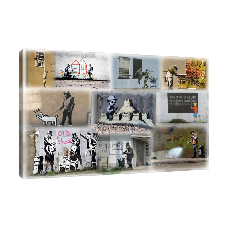 Color Collage II by Banksy - Wrapped Canvas Painting, 30 cm H x 46 cm W x 3 cm D