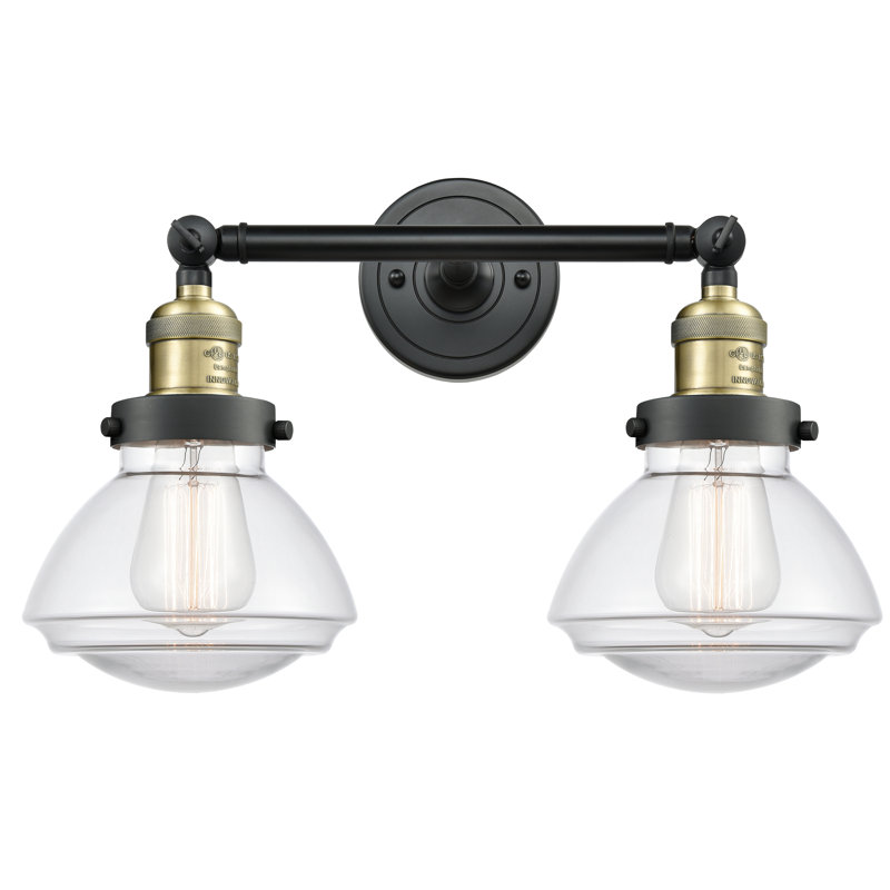 Éclairage pour salle de bain 2 lumières Chesterville, Ampoule incandescente rétro de 60 watts, Transparent