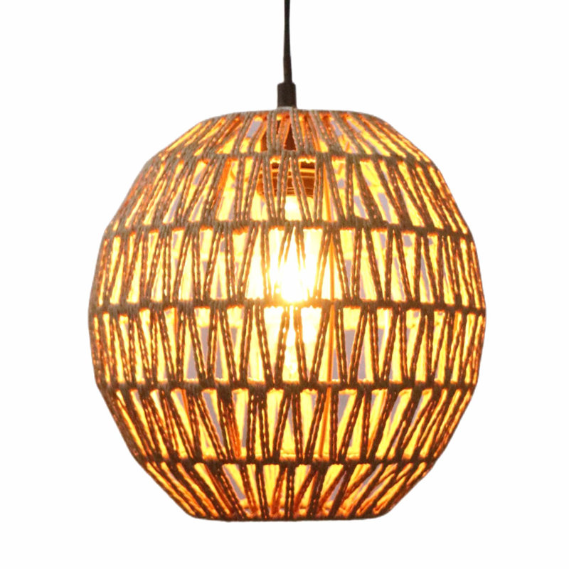 Simonetta 25.5cm H Paper Round Pendant Shade ( Uno ) in Natural