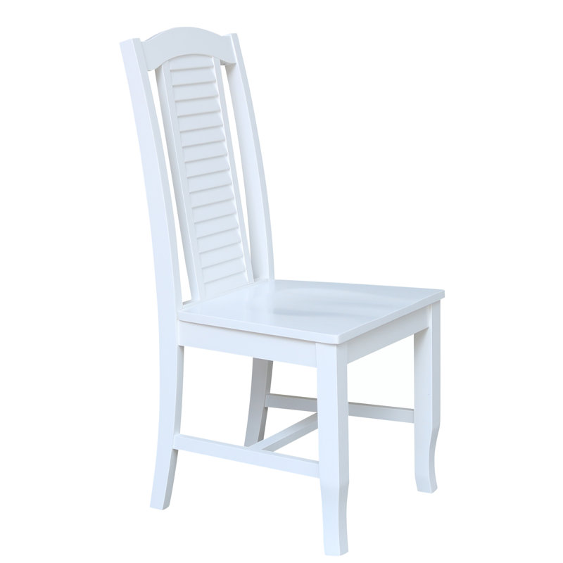 Aveanna Solid Wood Panel Back Side Chair, White