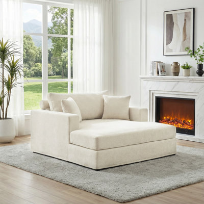 56.3" Wide Extra-Large Sofa Bed, Chenille