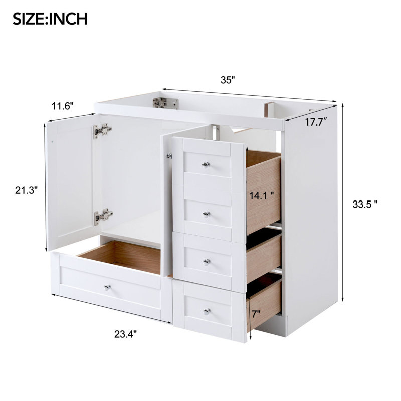 [Cabinet seulement] Meuble-lavabo (lavabo non inclus), Blanc