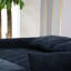 Futon avec 2 sacs de rangement et réglable, bleu marine pour un espace de vie confortable avec dossier et option