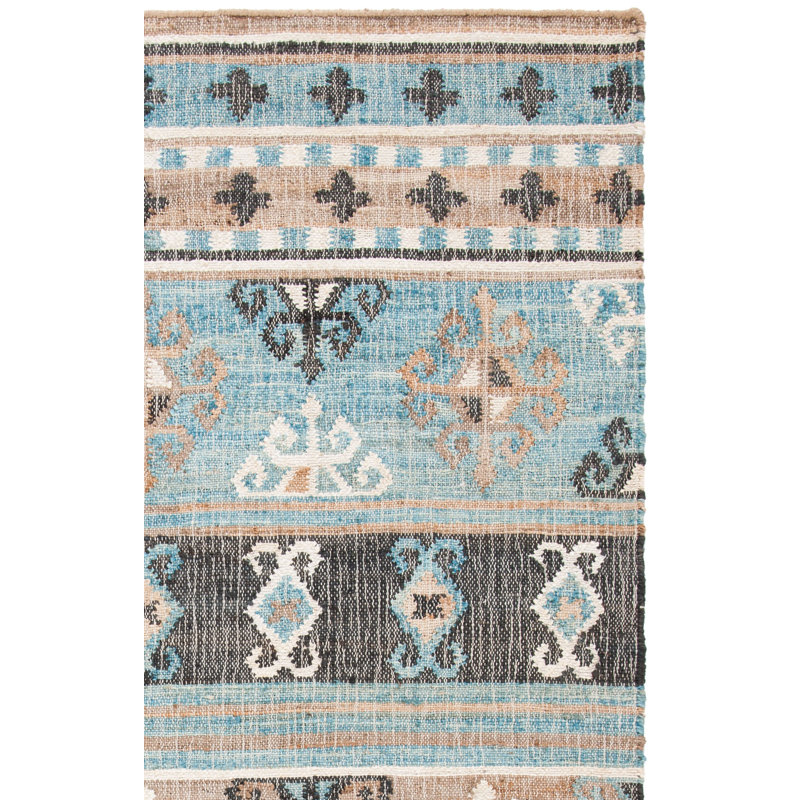 Kilim Flat Weave Jute Southwestern Rug, Rectangle 5' x 8'