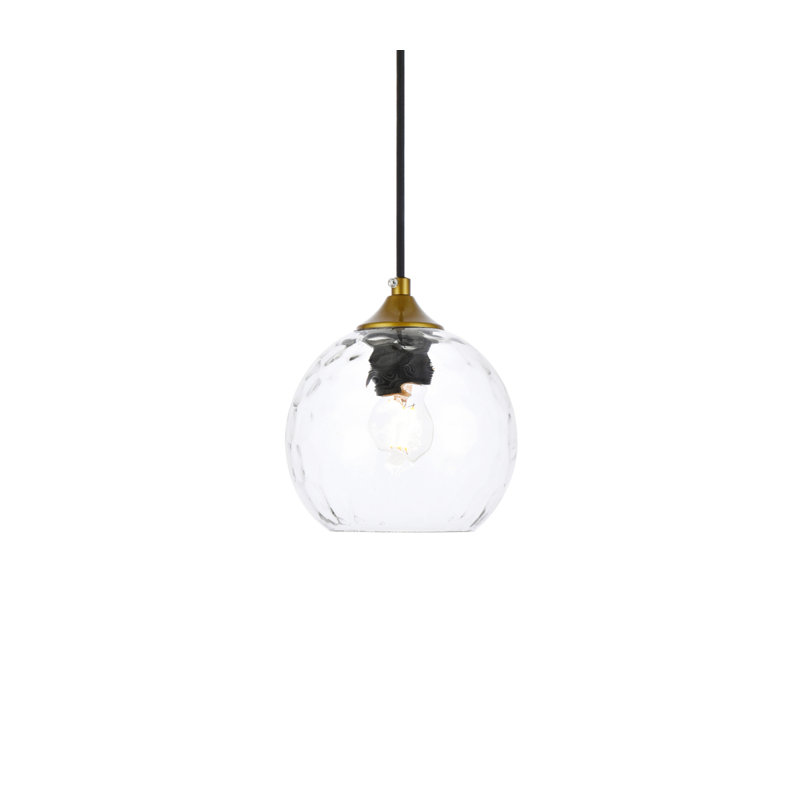 Luminaire suspendu sphère 1 lumière Douthit, Laiton, H 6,6 po x l 5,9 po x P 5,9 po